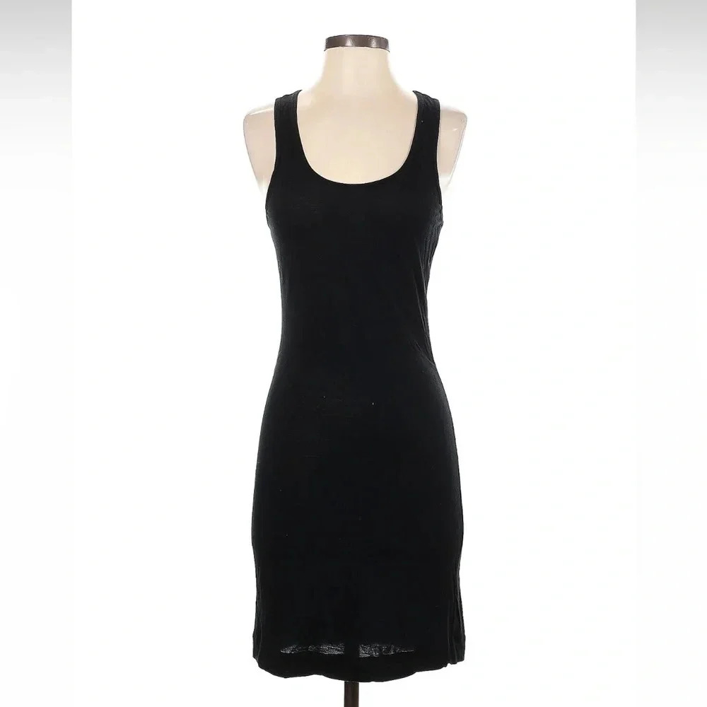 Diane von Furstenberg cotton black racerback jersey dress, sz Small